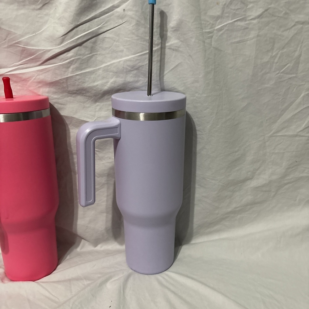 2 Hydrapeak Voyager 40 oz Tumbler Hot Pink &‎ Purple Handle Straw Lid Water - Picture 10 of 13